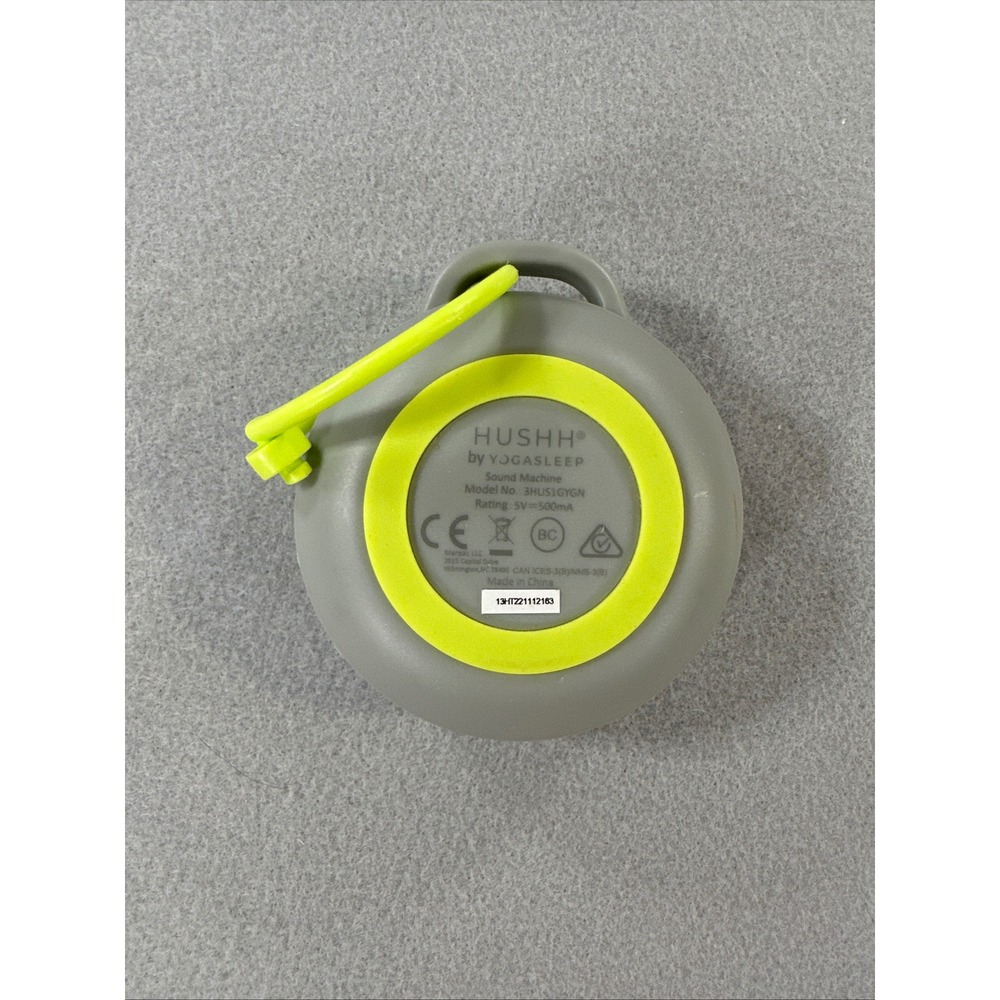 Yogasleep Hushh Portable Baby Sound Machine Grey Yellow 3HUS1GYGN White Noise